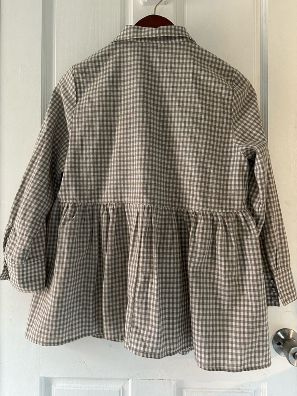 Pomander Place Tuckernuck Linen Gingham Button-Up Blazer Blouse - Picture 2 of 8